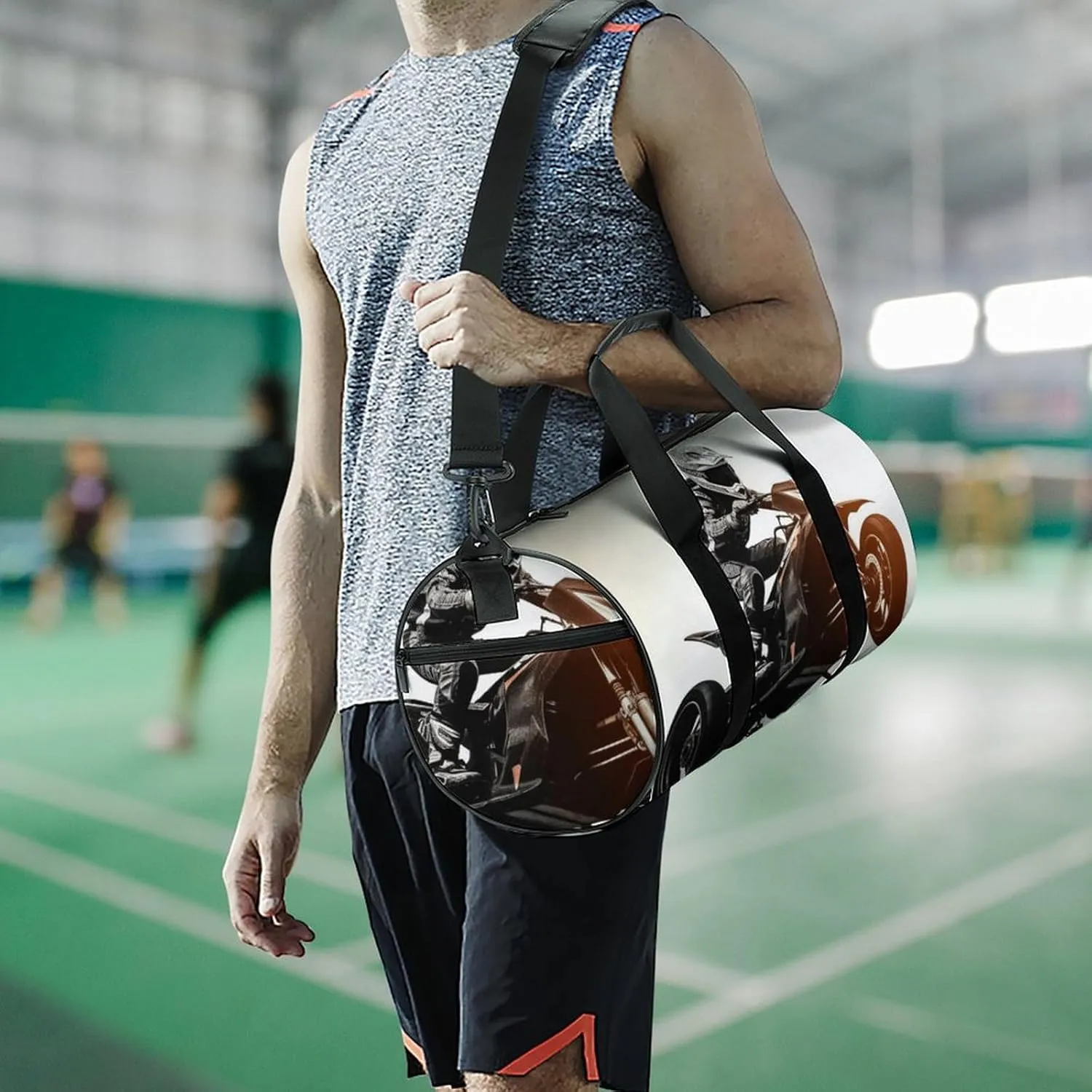 Sports Gym Bag for Women Men Travel Duffel Bag Tote Weekender Bag Rider Racing Car Carry on Overnight Bag for Travel Swimming Fitness Workout Sports Duffle Bag