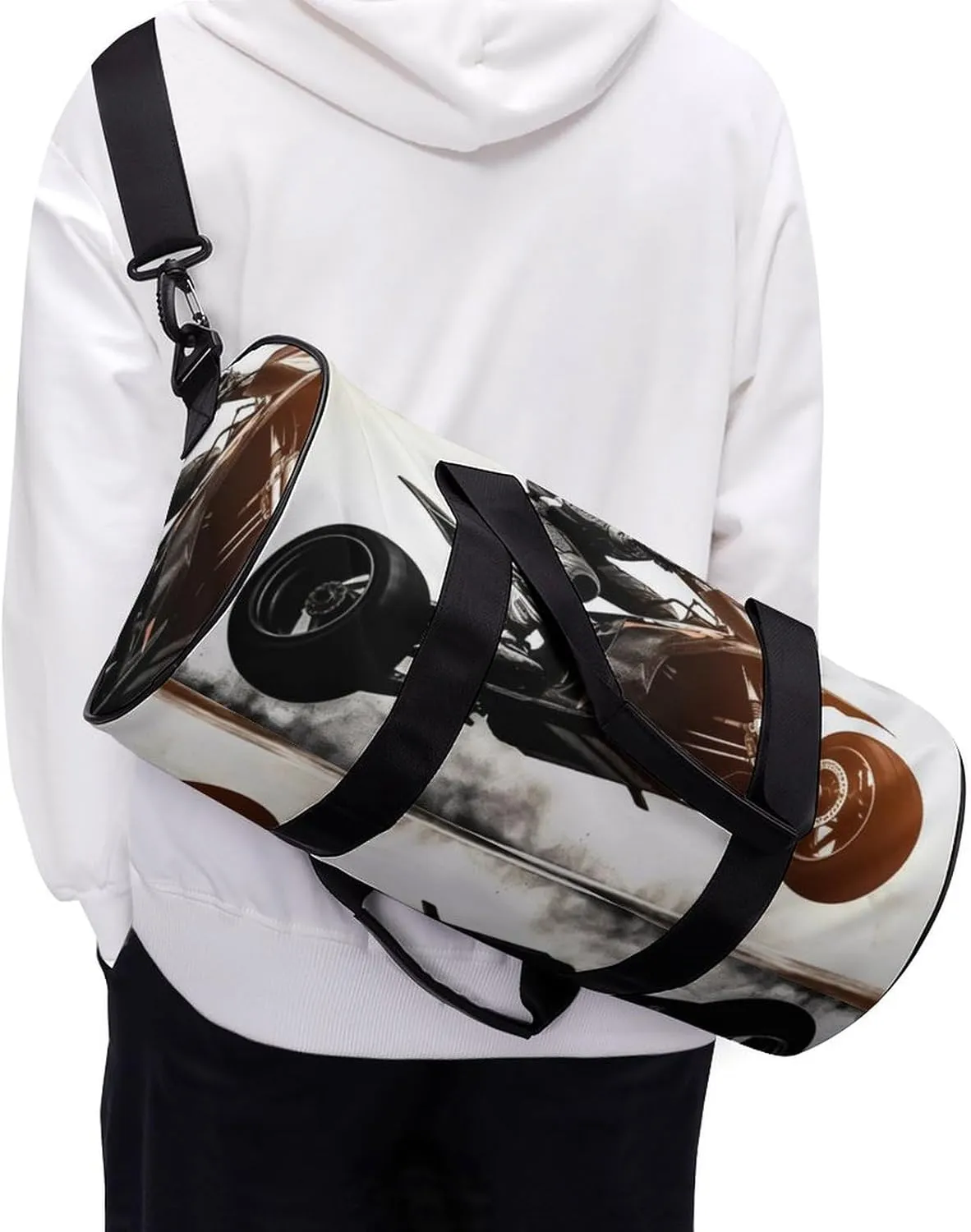 Sports Gym Bag for Women Men Travel Duffel Bag Tote Weekender Bag Rider Racing Car Carry on Overnight Bag for Travel Swimming Fitness Workout Sports Duffle Bag