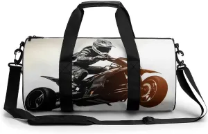 Sports Gym Bag for Women Men Travel Duffel Bag Tote Weekender Bag Rider Racing Car Carry on Overnight Bag for Travel Swimming Fitness Workout Sports Duffle Bag