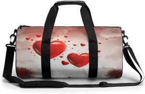 Sports Gym Bag for Women Men Travel Duffel Bag Tote Weekender Bag Romantic Love's Carry on Overnight Bag for Travel Swimming Fitness Workout Sports Duffle Bag