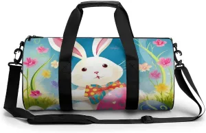 Sports Gym Bag for Women Men Travel Duffel Bag Tote Weekender Bag Spring Happy Easter Holiday Carry on Overnight Bag for Travel Swimming Fitness Workout Sports Duffle Bag
