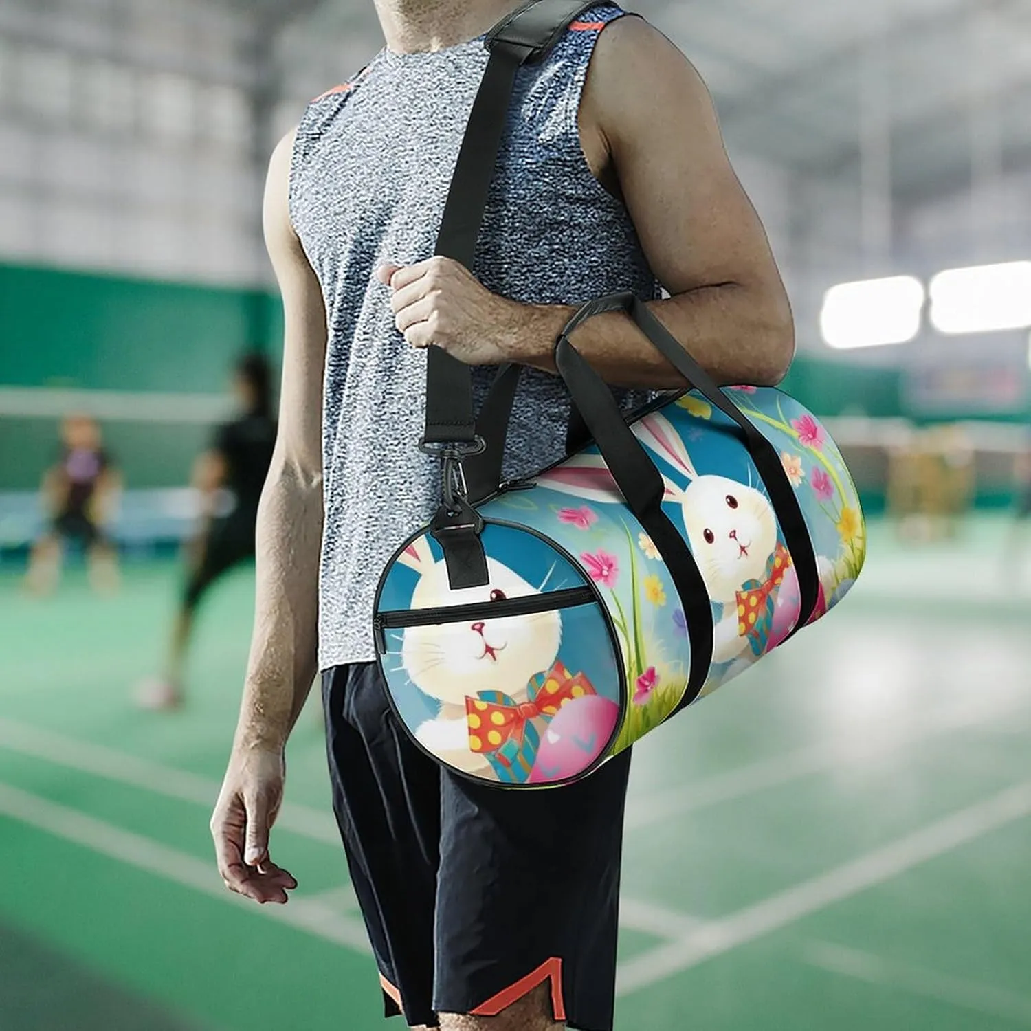 Sports Gym Bag for Women Men Travel Duffel Bag Tote Weekender Bag Spring Happy Easter Holiday Carry on Overnight Bag for Travel Swimming Fitness Workout Sports Duffle Bag