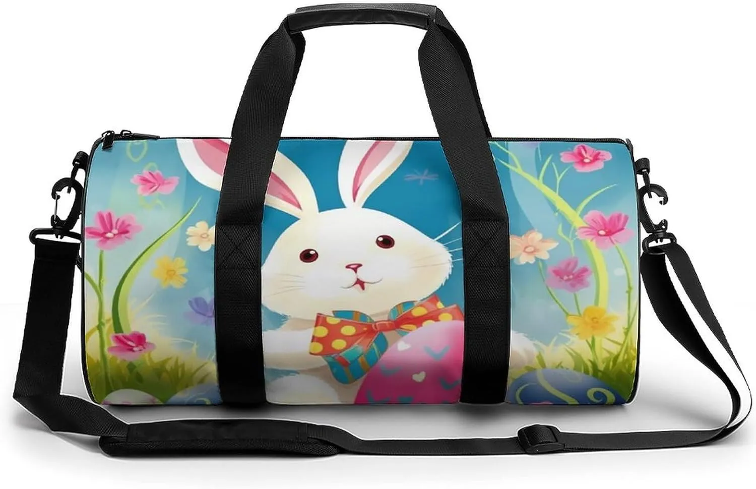 Sports Gym Bag for Women Men Travel Duffel Bag Tote Weekender Bag Spring Happy Easter Holiday Carry on Overnight Bag for Travel Swimming Fitness Workout Sports Duffle Bag