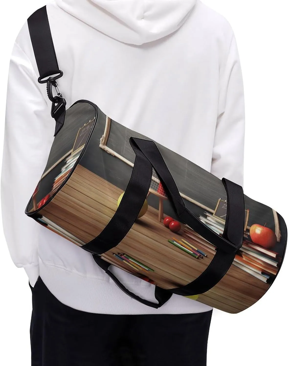 Sports Gym Bag for Women Men Travel Duffel Bag Tote Weekender Bag Teacher Classroom Chalkboard Carry on Overnight Bag for Travel Swimming Fitness Workout Sports Duffle Bag