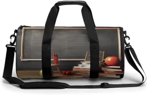 Sports Gym Bag for Women Men Travel Duffel Bag Tote Weekender Bag Teacher Classroom Chalkboard Carry on Overnight Bag for Travel Swimming Fitness Workout Sports Duffle Bag