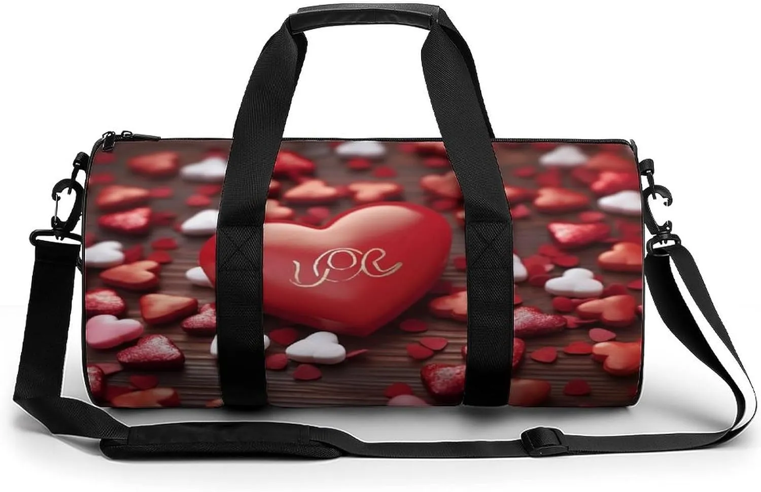 Sports Gym Bag for Women Men Travel Duffel Bag Tote Weekender Bag Valentine's Day Carry on Overnight Bag for Travel Swimming Fitness Workout Sports Duffle Bag