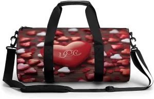 Sports Gym Bag for Women Men Travel Duffel Bag Tote Weekender Bag Valentine's Day Carry on Overnight Bag for Travel Swimming Fitness Workout Sports Duffle Bag