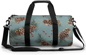 Sports Gym Bag for Women Men Travel Duffel Bag Tote Weekender Bag With Pine Cones Carry on Overnight Bag for Travel Swimming Fitness Workout Sports Duffle Bag