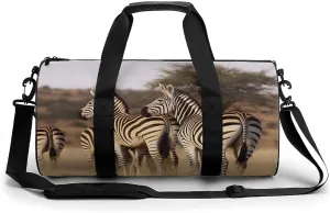 Sports Gym Bag for Women Men Travel Duffel Bag Tote Weekender Bag Zebras On South Africa Carry on Overnight Bag for Travel Swimming Fitness Workout Sports Duffle Bag