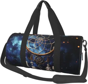 Sports Gym Bag for Women Men Travel Duffel Bag Tote White fantasy dream catcher Weekender Bag Canvas Carry on Overnight Bag for Travel Swimming Fitness Workout Sports Duffle Bag