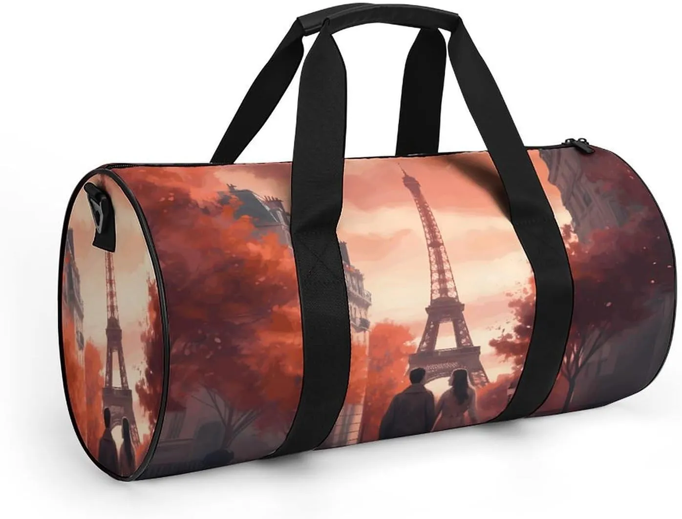 Sports Gym Bag for Women Men Travel Duffel Bag Walk past The Tower Weekender Bag Canvas Carry on Overnight Bag for Travel Swimming Fitness Workout Sports Duffle Bag, 17.7in/9in/9in, style-1-1