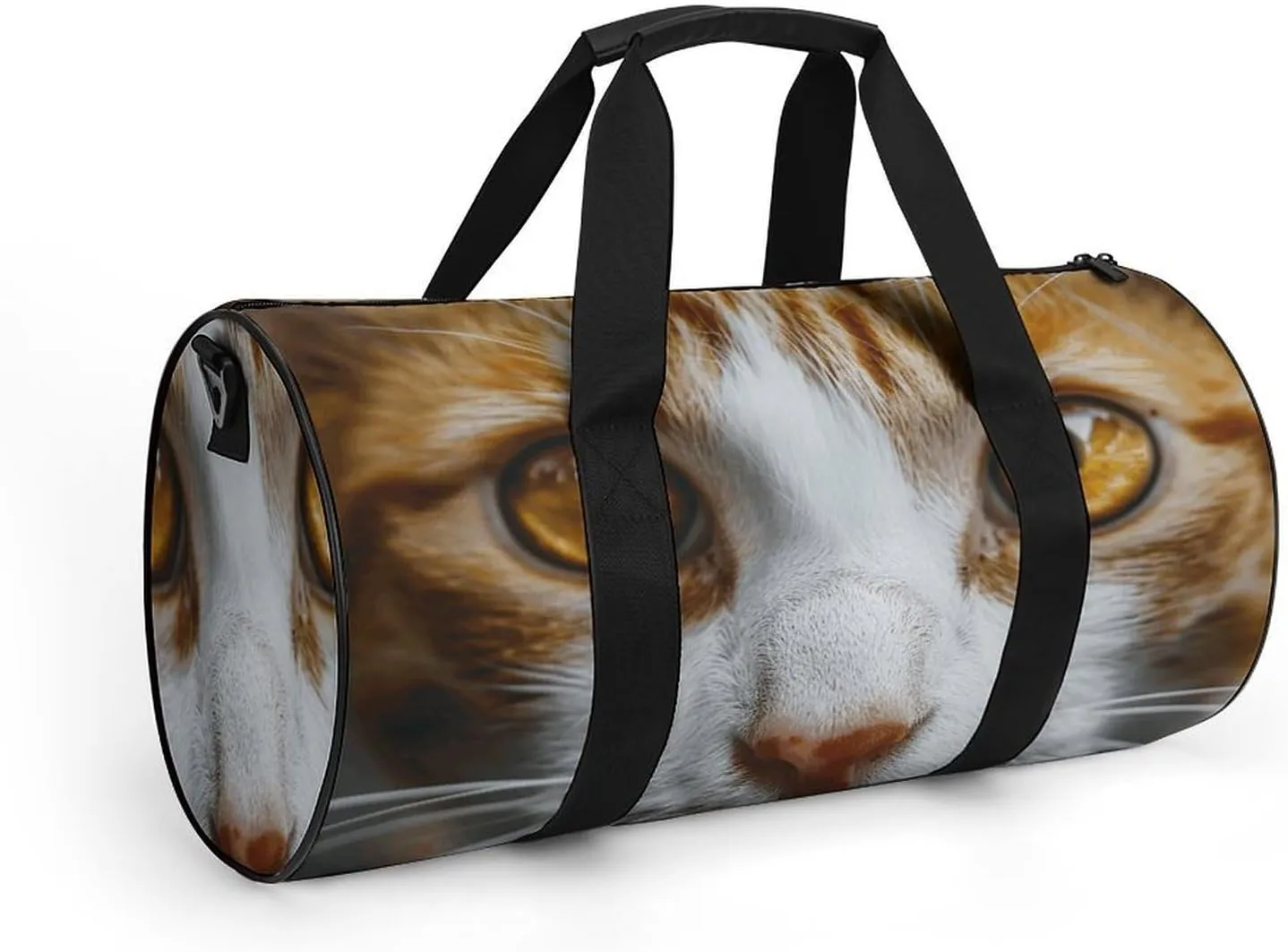 Sports Gym Bag for Women Men Travel Duffel Bag Yellow Eyes Cat Weekender Bag Canvas Carry on Overnight Bag for Travel Swimming Fitness Workout Sports Duffle Bag
