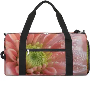 Sports Gym Bag for Women Men with Shoe And Wet Compartment Travel Duffel Bag Dew on Petals Weekender Bag Carry on Overnight Bag for Swimming Fitness Workout Sport Duffle Bag