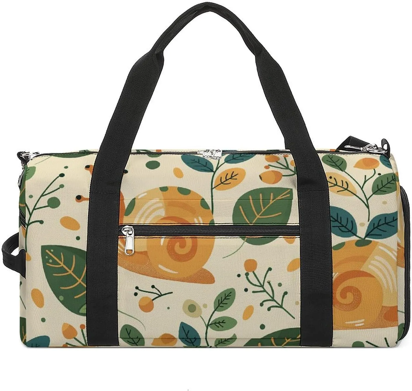 Sports Gym Bag for Women Men with Shoe And Wet Compartment Travel Duffel Bag Green Little Snail Weekender Bag Carry on Overnight Bag for Swimming Fitness Workout Sport Duffle Bag