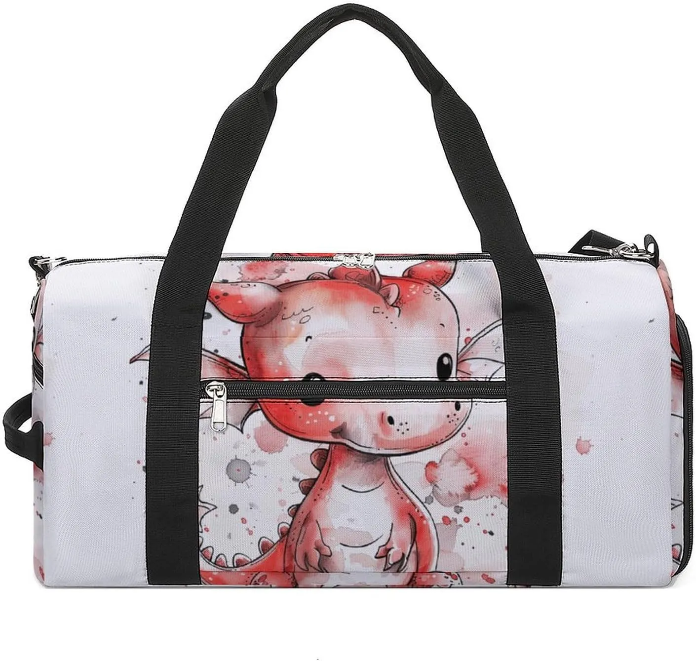 Sports Gym Bag for Women Men with Shoe And Wet Compartment Travel Duffel Bag Ink Style Dragon Weekender Bag Carry on Overnight Bag for Swimming Fitness Workout Sport Duffle Bag