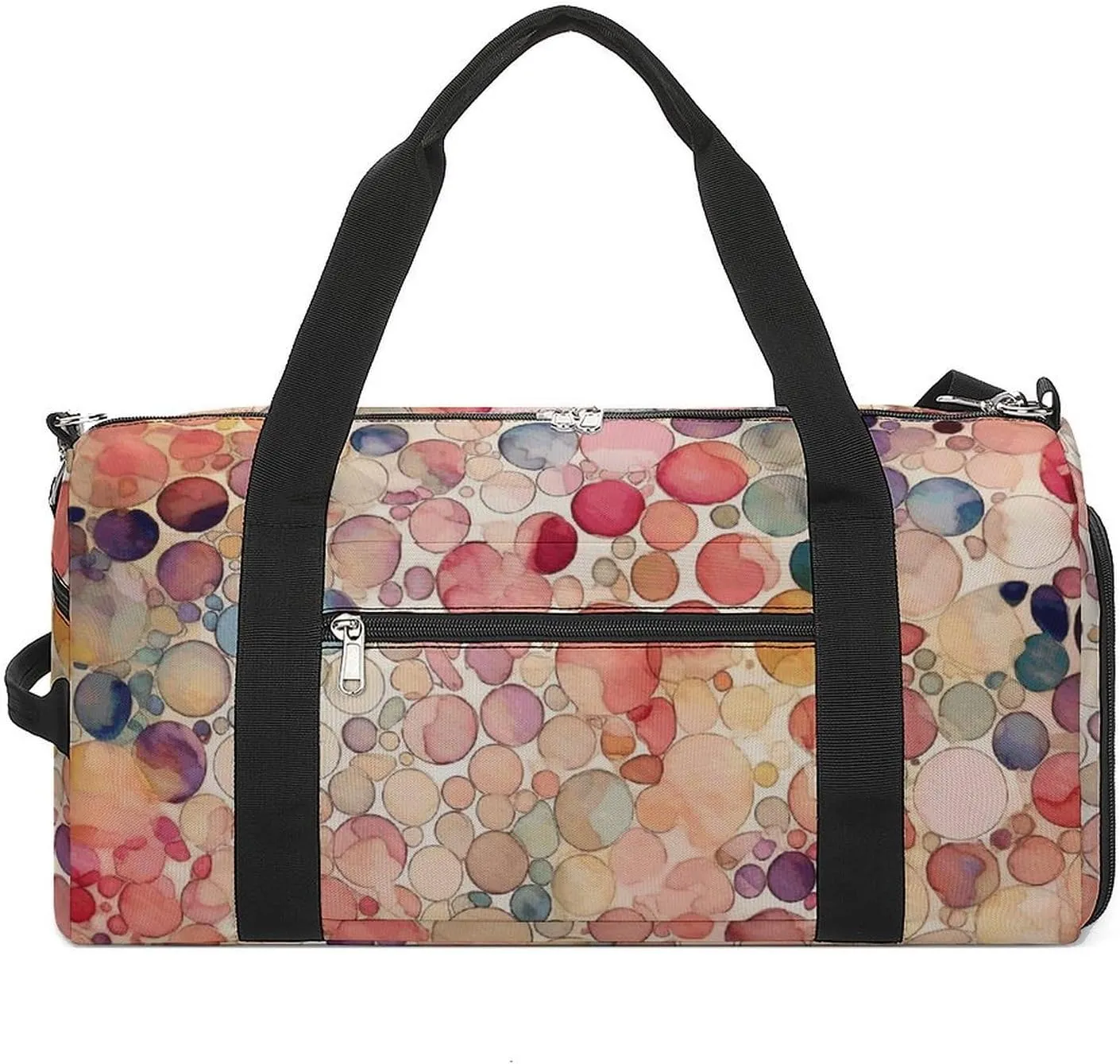 Sports Gym Bag for Women Men with Shoe And Wet Compartment Travel Duffel Bag Light Beige And Peach Weekender Bag Carry on Overnight Bag for Swimming Fitness Workout Sport Duffle Bag