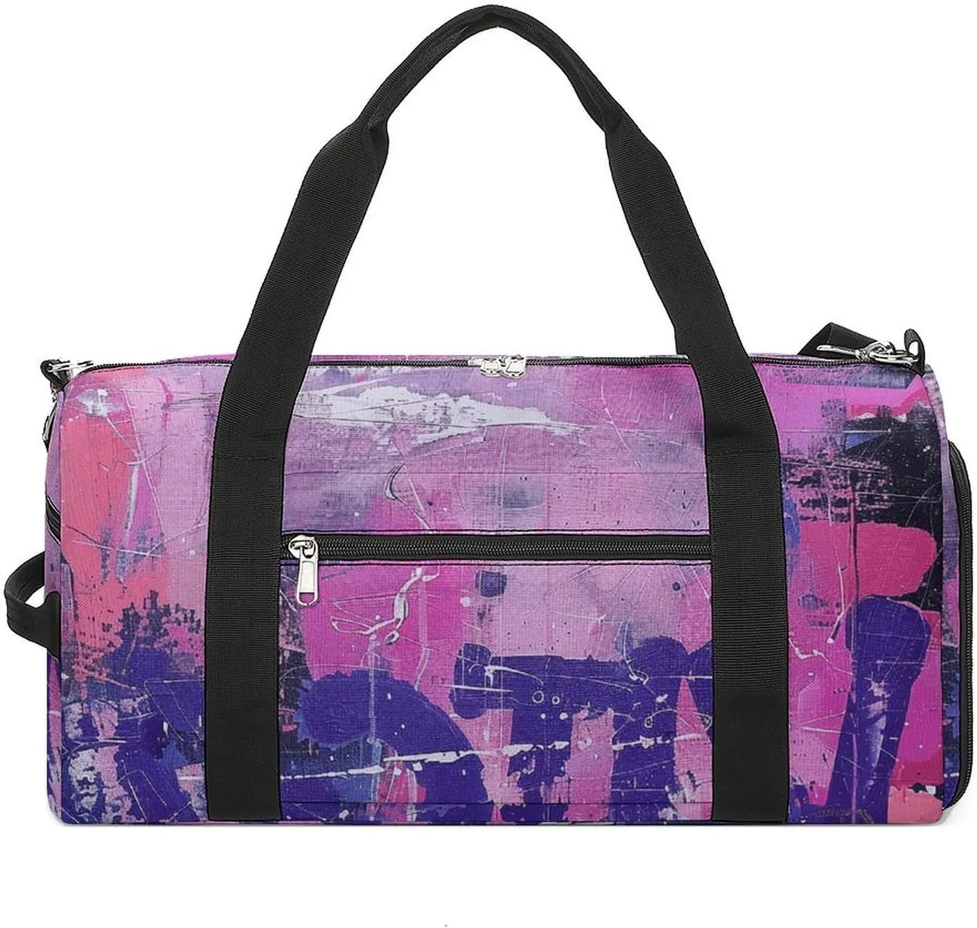 Sports Gym Bag for Women Men with Shoe And Wet Compartment Travel Duffel Bag Peach And Purple Painting Weekender Bag Carry on Overnight Bag for Swimming Fitness Workout Sport Duffle Bag