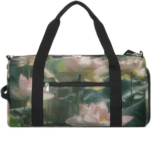 Sports Gym Bag for Women Men with Shoe And Wet Compartment Travel Duffel Bag Surrounded by Leaves Weekender Bag Carry on Overnight Bag for Swimming Fitness Workout Sport Duffle Bag