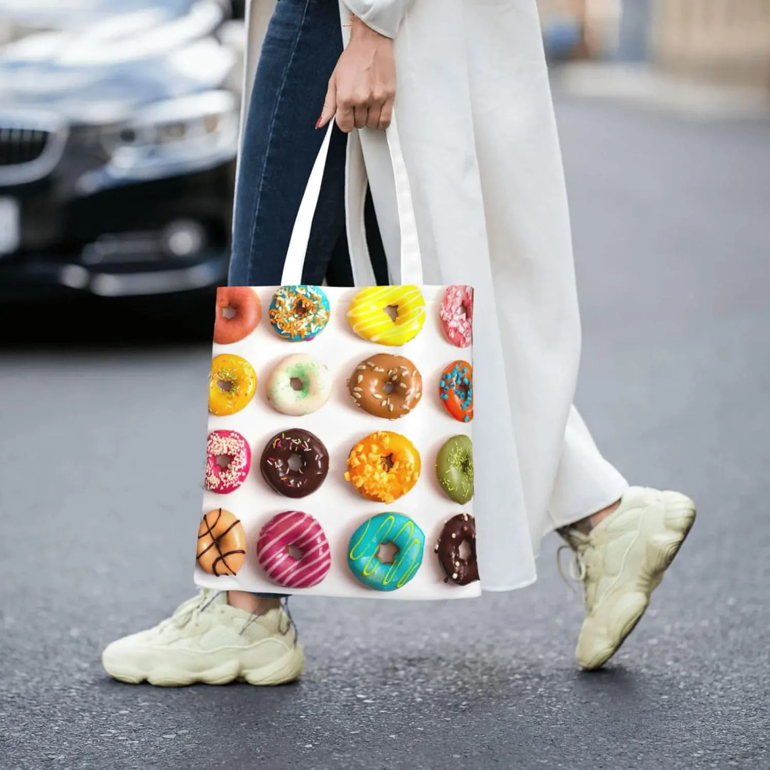 SSIMOO Dog Floral Fashion Canvas Tote Bag-Personalized Handbag,Multifunctional Bag,Elegant And Minimalist