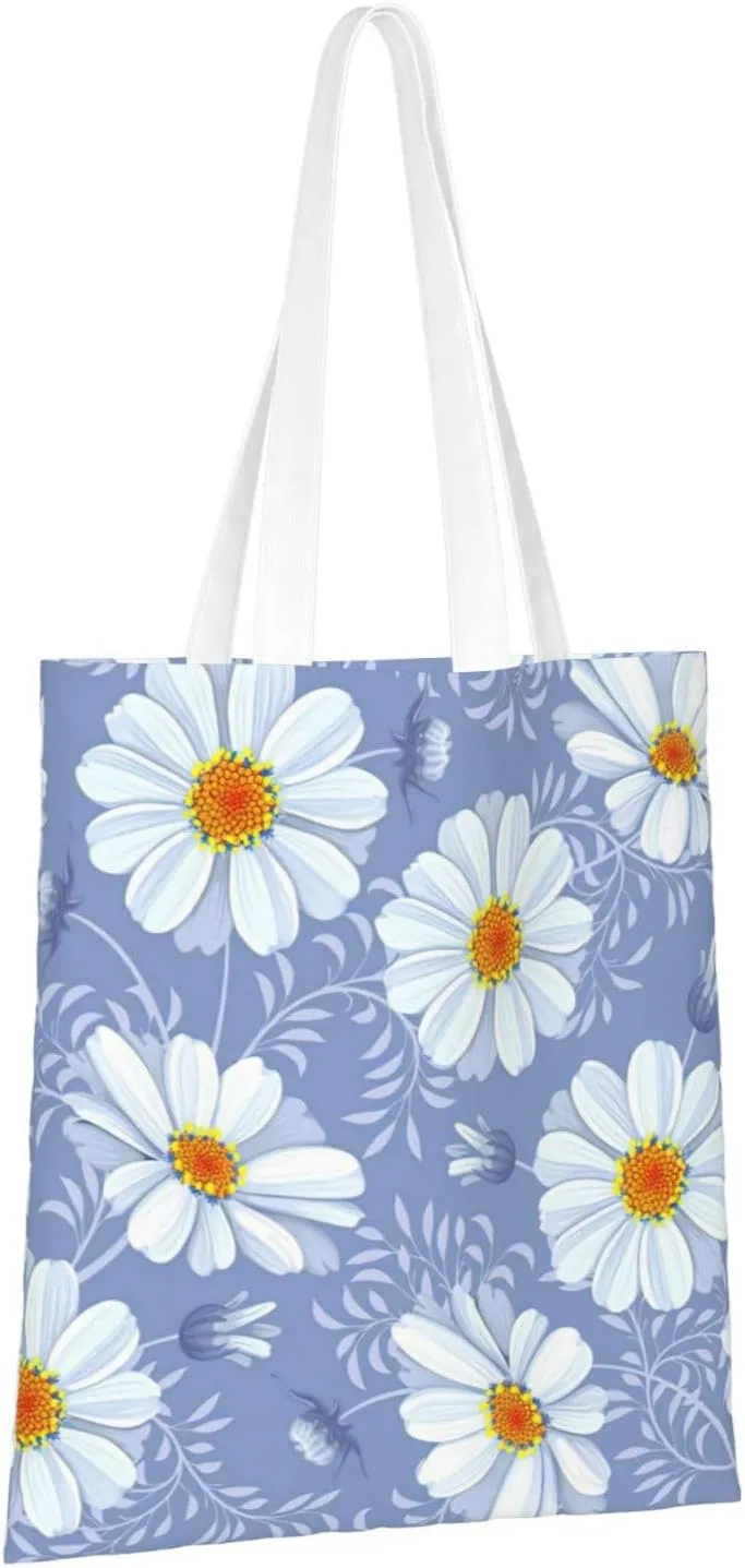 SSIMOO Dog Floral Fashion Canvas Tote Bag-Personalized Handbag,Multifunctional Bag,Elegant And Minimalist