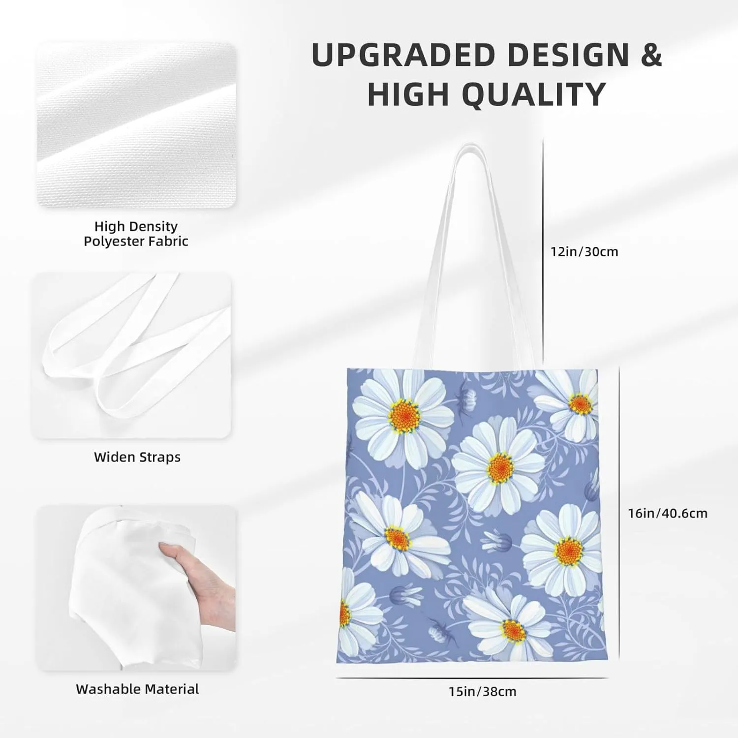 SSIMOO Dog Floral Fashion Canvas Tote Bag-Personalized Handbag,Multifunctional Bag,Elegant And Minimalist