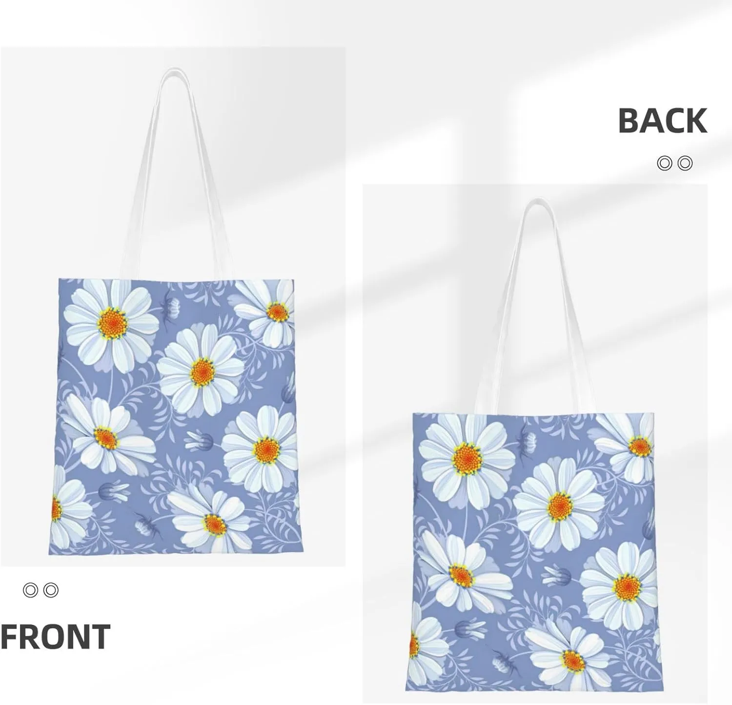 SSIMOO Dog Floral Fashion Canvas Tote Bag-Personalized Handbag,Multifunctional Bag,Elegant And Minimalist