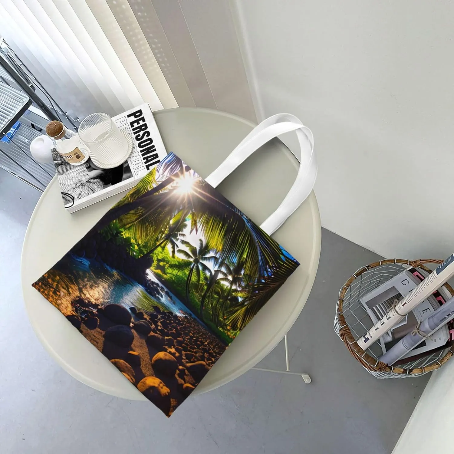 SSIMOO Metal Rose Fashion Canvas Tote Bag-Personalized Handbag,Multifunctional Bag,Elegant And Minimalist