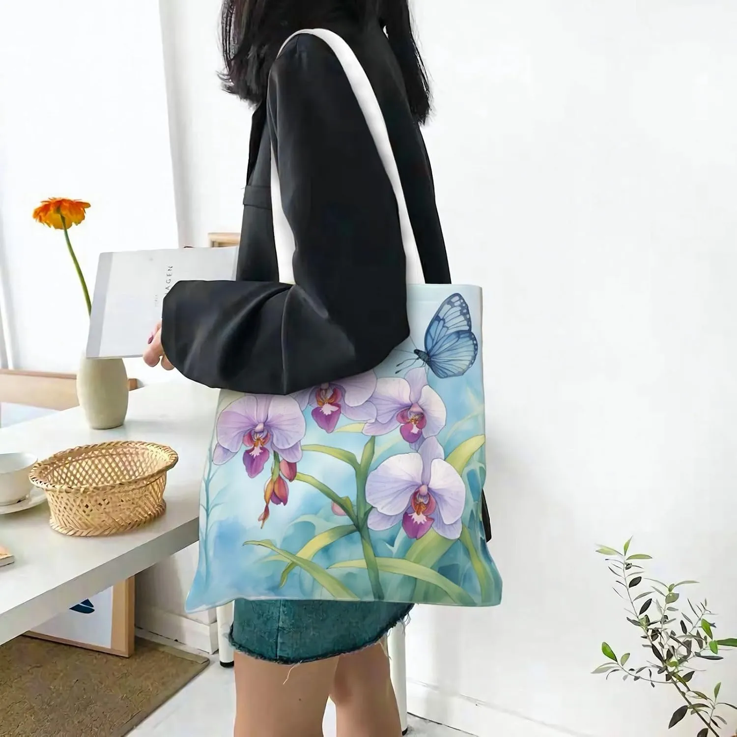 SSIMOO Tropical Rainforest Fashion Canvas Tote Bag-Personalized Handbag,Multifunctional Bag,Elegant And Minimalist