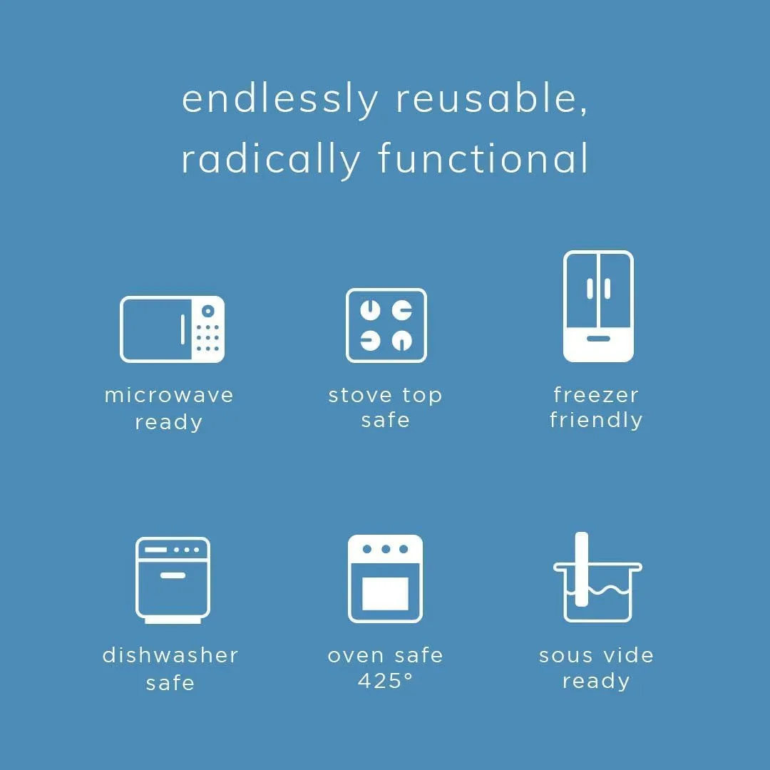 Stasher Premium Silicone Reusable Food Storage Half Gallon Bag, Blue, Microwave, Sous Vide, Dishwasher, Oven and Freezer Safe, BPA Free, Leak-free, Eco-friendly, 64 Oz