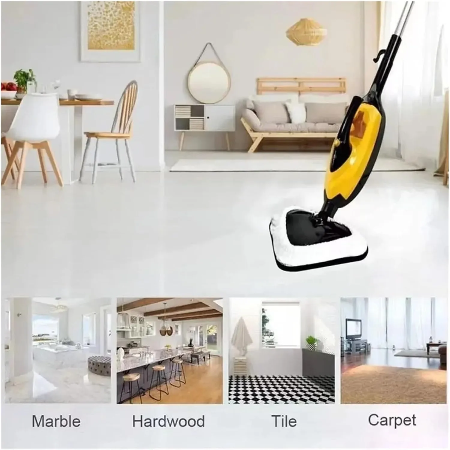 Steam Mop Pad Replacement Pad Accessories Compatible for Steamboy X5 H2O H20 S302S001 SKG 1500W(6pc)