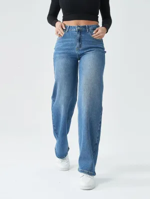 Straight Leg Jeans for Women,High Waisted Wide Leg Loose Stretchy Boyfriend Denim Pants Baggy Jeans for Women