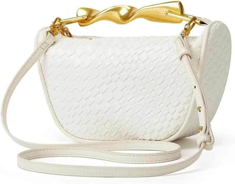 Straw Clutch Bag for Women Mini Summer Satchel Purse Fashion Woven Crossbody Shoulder Handbags with Chain Strap