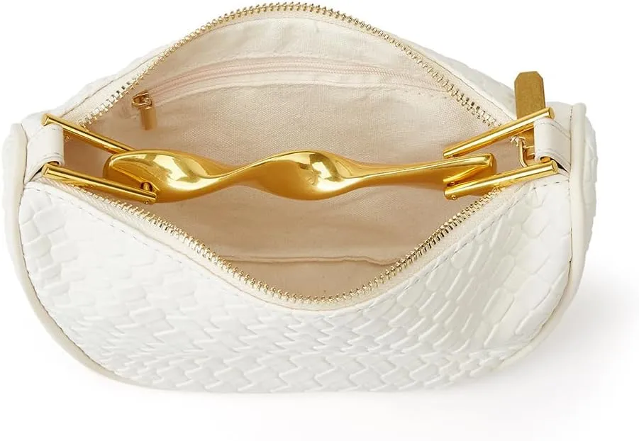 Straw Clutch Bag for Women Mini Summer Satchel Purse Fashion Woven Crossbody Shoulder Handbags with Chain Strap