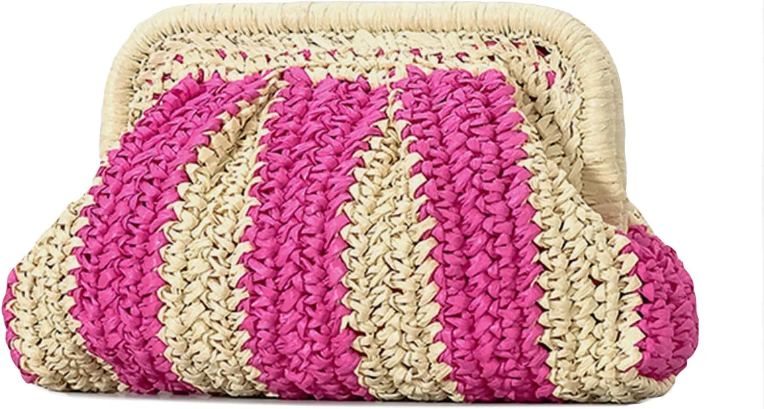 Straw Clutch Handbag Cloud Riched Purse Chain Shoulder Crossboby Bag Designer Straw Evening Bag