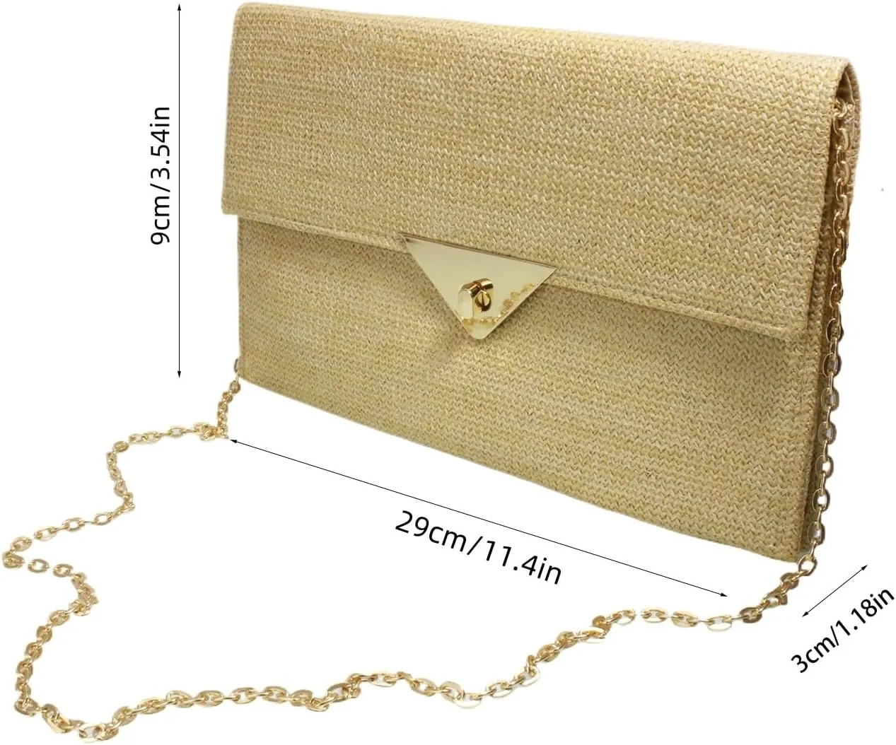 Straw Clutch Purses for Women Envelope Woven Handbags Rattan Purse Summer Crossbody Bag Straw Beach Bags