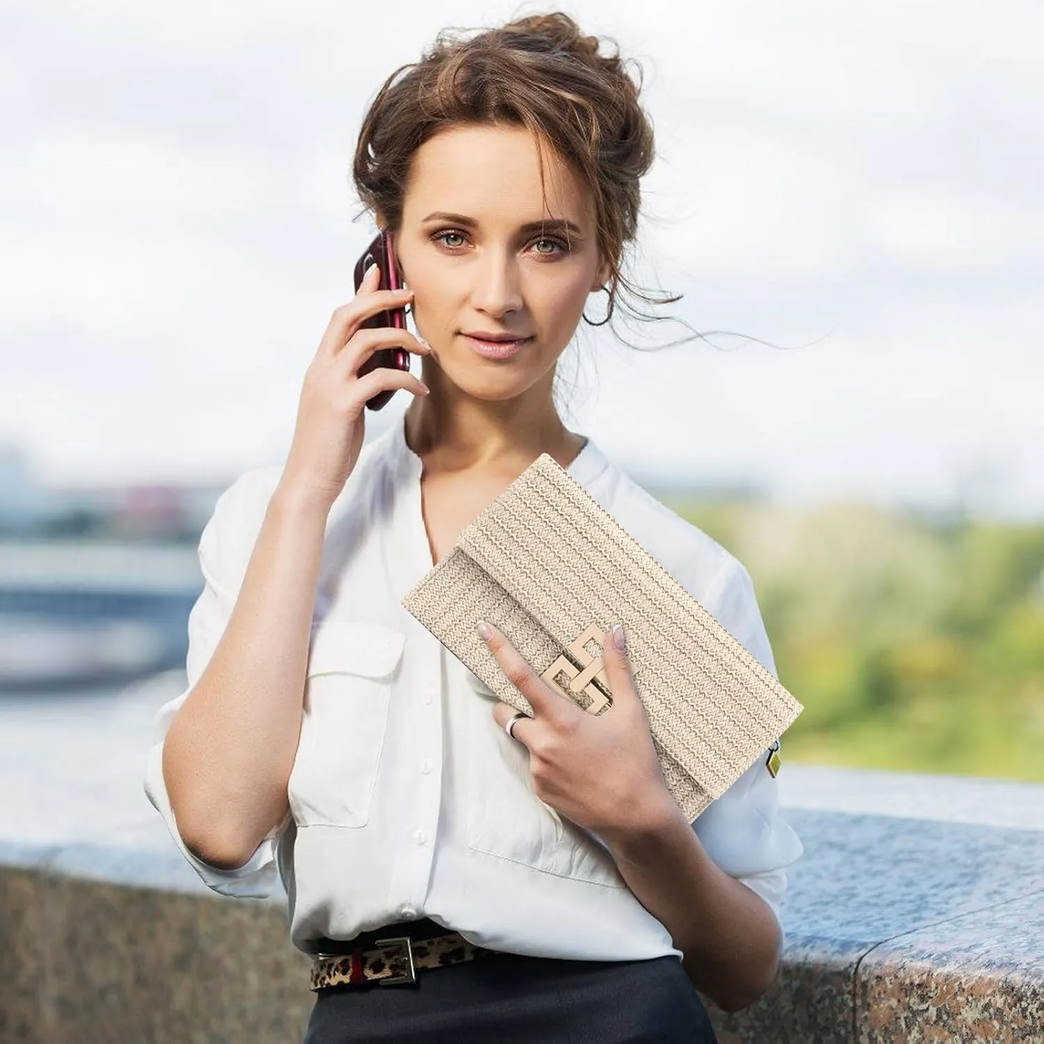 Straw Crossbody Bag for Women Summer Designer Evening Handbag Casual Beach Straw Shoulder Bag