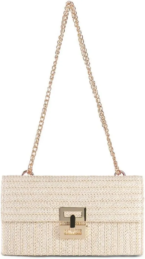 Straw Crossbody Bag for Women Summer Designer Evening Handbag Casual Beach Straw Shoulder Bag