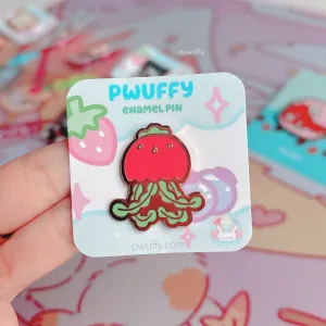 Strawberry Jellyfish Enamel Pin