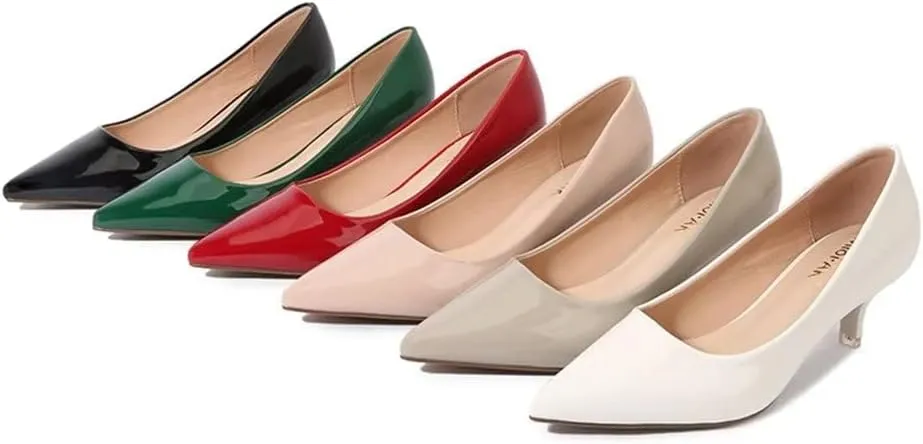 Stunner Women's Classic Fashion Pointed Toe Low Heel Dress Pumps Shoes
