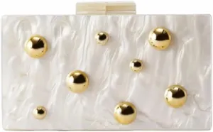 Stylish Acrylic Evening Bag Pearl Clutch Elegant Marble Acrylic Clutch Purses for Women Party Wedding Casual