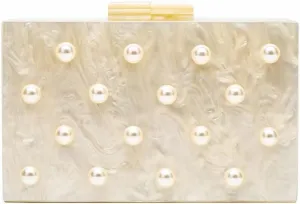Stylish Acrylic Evening Bag Pearl Clutch Elegant Marble Acrylic Clutch Purses for Women Party Wedding Casual