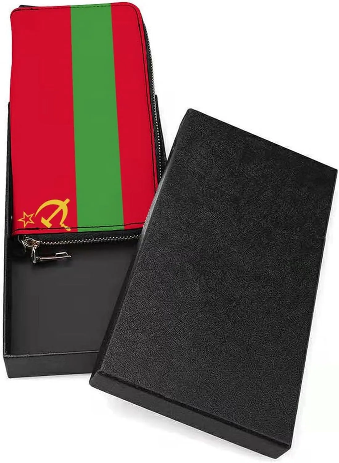 Stylish Women Men Zipper Long Purse Removable Wristlet PU Leather Wallet Travel Clutch, Transnistria Flag