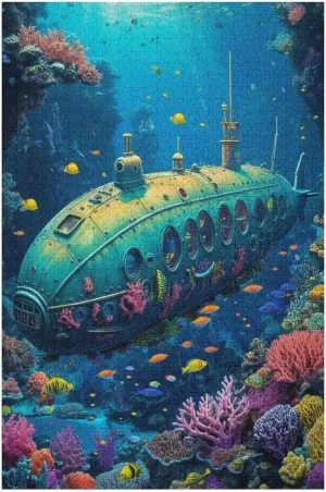 Submarine Sea Fish Coral Colorful Fantasy Jigsaw Puzzles Holiday Puzzles for Adults 1000 Pieces Puzzles Educational Games Gift for Elders Family Friend Gift for Women Men 29.5x19.7 Inch