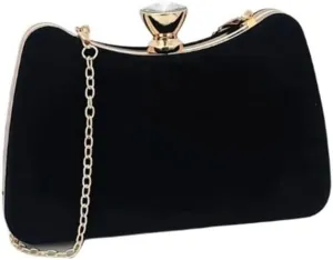 Suede Black Evening Bag Women's Versatile Clutch Purses