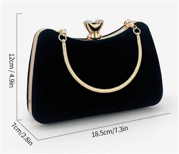 Suede Black Evening Bag Women's Versatile Clutch Purses