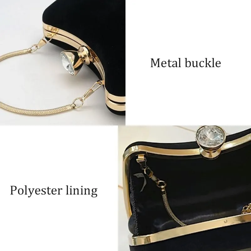 Suede Black Evening Bag Women's Versatile Clutch Purses