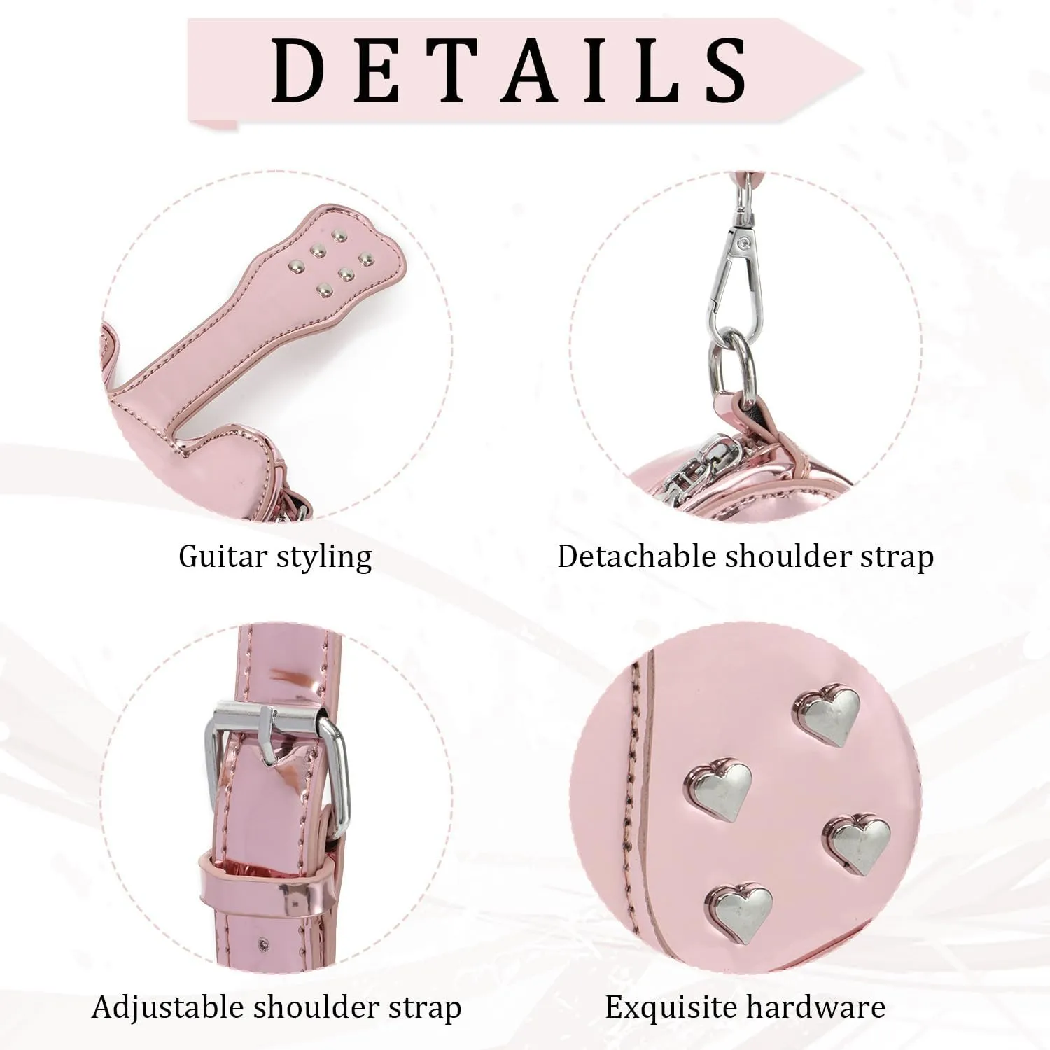 SUKUTU Women Guitar Shaped Shoulder Bag Creative Music Sparkly Leather Novelty Crossbody Bags Handbag