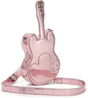SUKUTU Women Guitar Shaped Shoulder Bag Creative Music Sparkly Leather Novelty Crossbody Bags Handbag