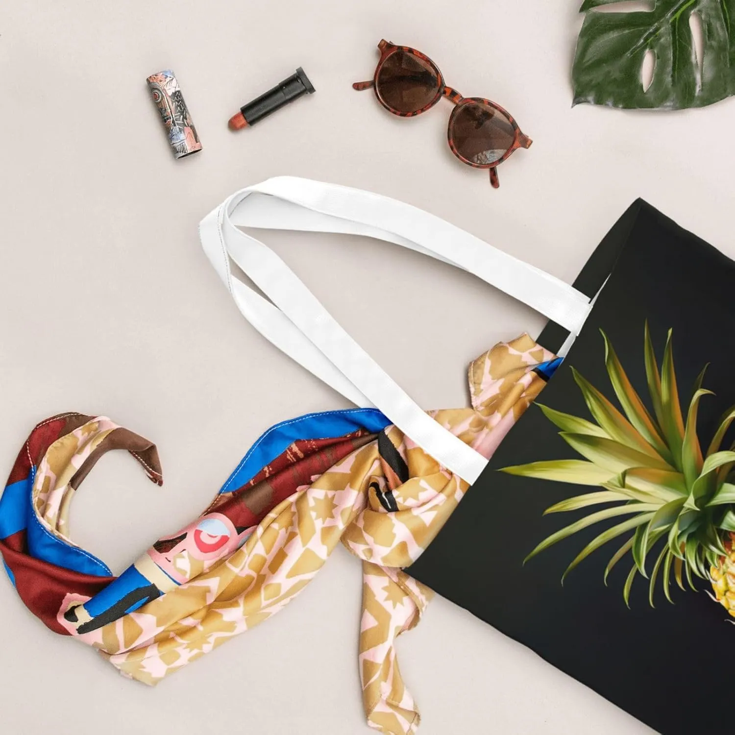 Summer Starfish Seashell Fashion Canvas Tote Bag-Personalized Handbag,Multifunctional Bag,Elegant And Minimalist
