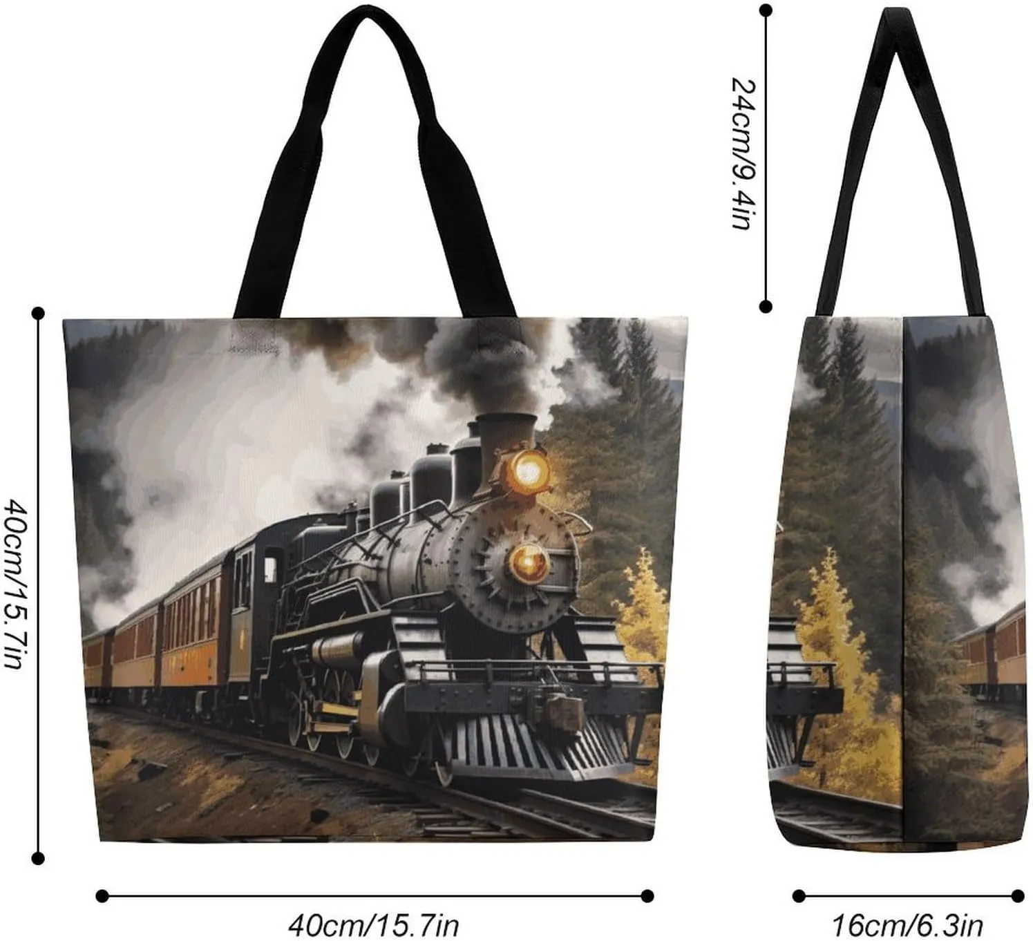 Sunrise on The Lake Tote Bag for Women Reusable Grocery Shoulder Bags Shopping Bag for Travel, Groceries